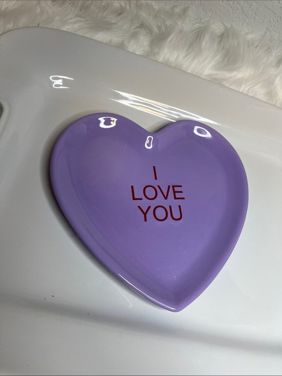 Other - Heart-Shaped Purple Ceramic Trinket Dish